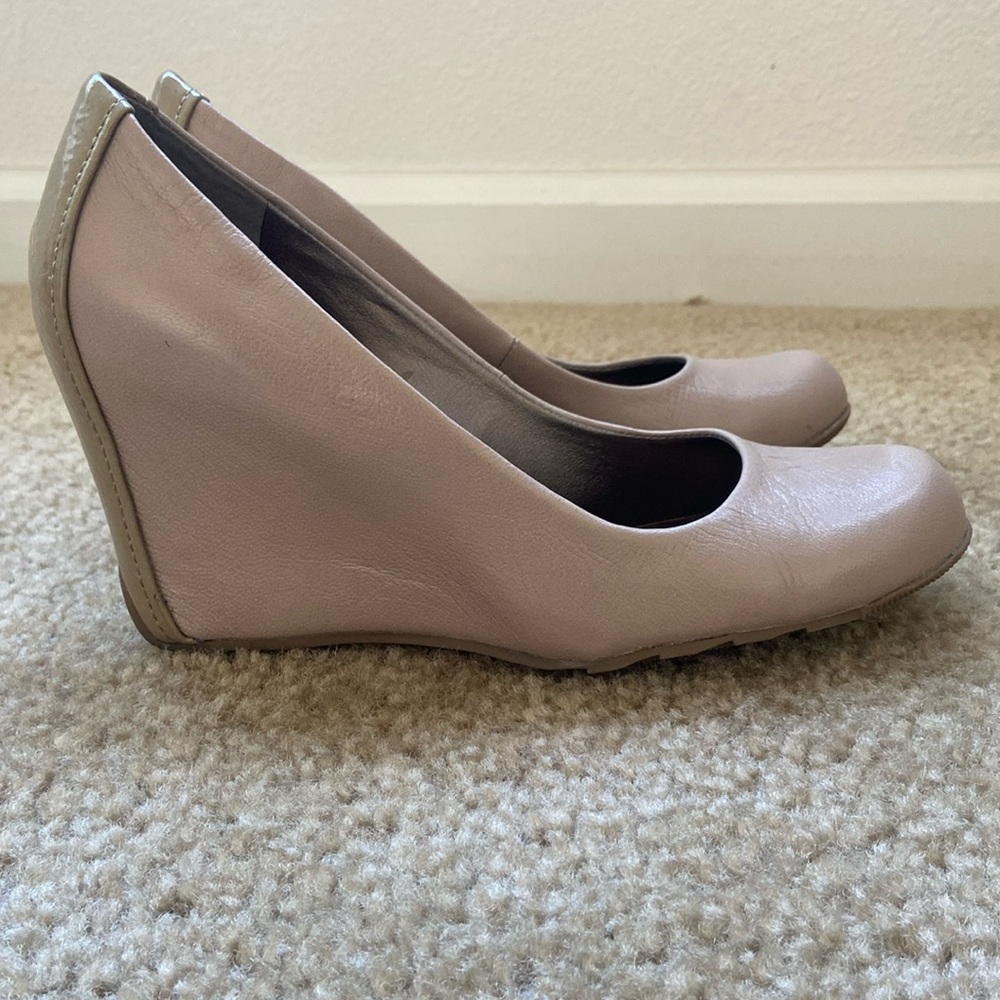 Nude wedge heels
